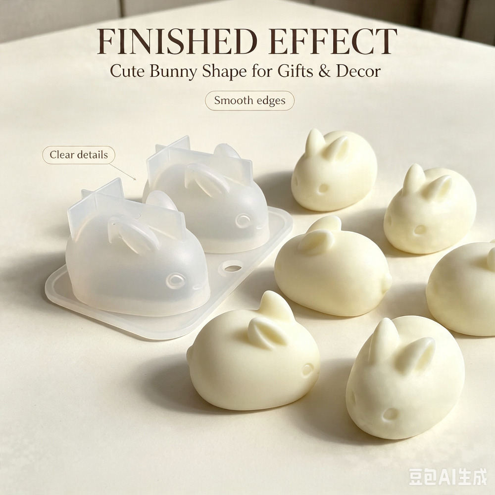 Candle Making Tutorial - 3D ミニウサギシリコンモールド食品グレード 2 キャビティバニーモールドキャンドル作り用石鹸チョコレートフォンダンケーキ装飾 DIY 手芸用