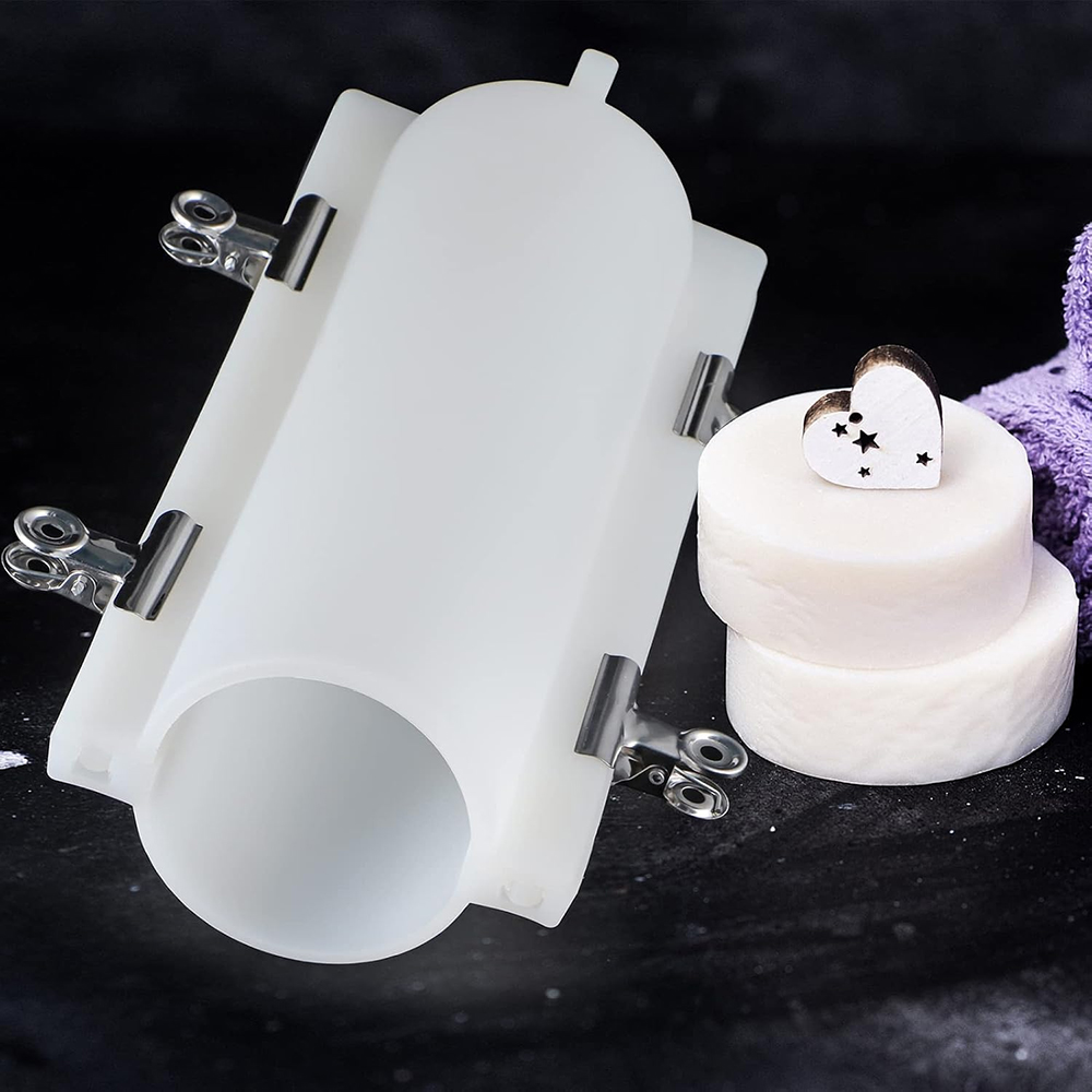 Candle Making Tutorial - 大きな円筒形石鹸型（クリップ付き）、1000mlシリコン製円柱型、DIY石鹸、手作りキャンドル用石鹸製造用品