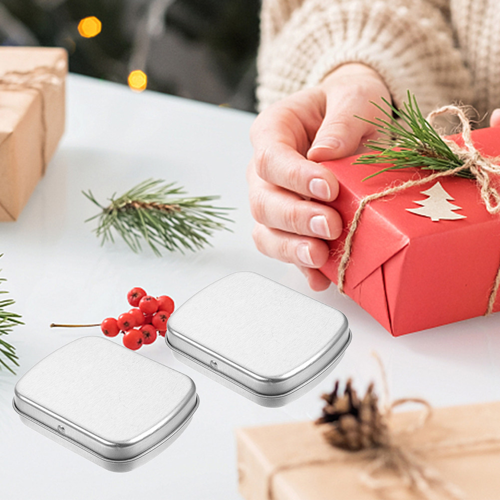 5個入り、持ち運び可能な金属製の小物入れ。密閉できる蓋付きで - Tin Container Lid のレビューと価格