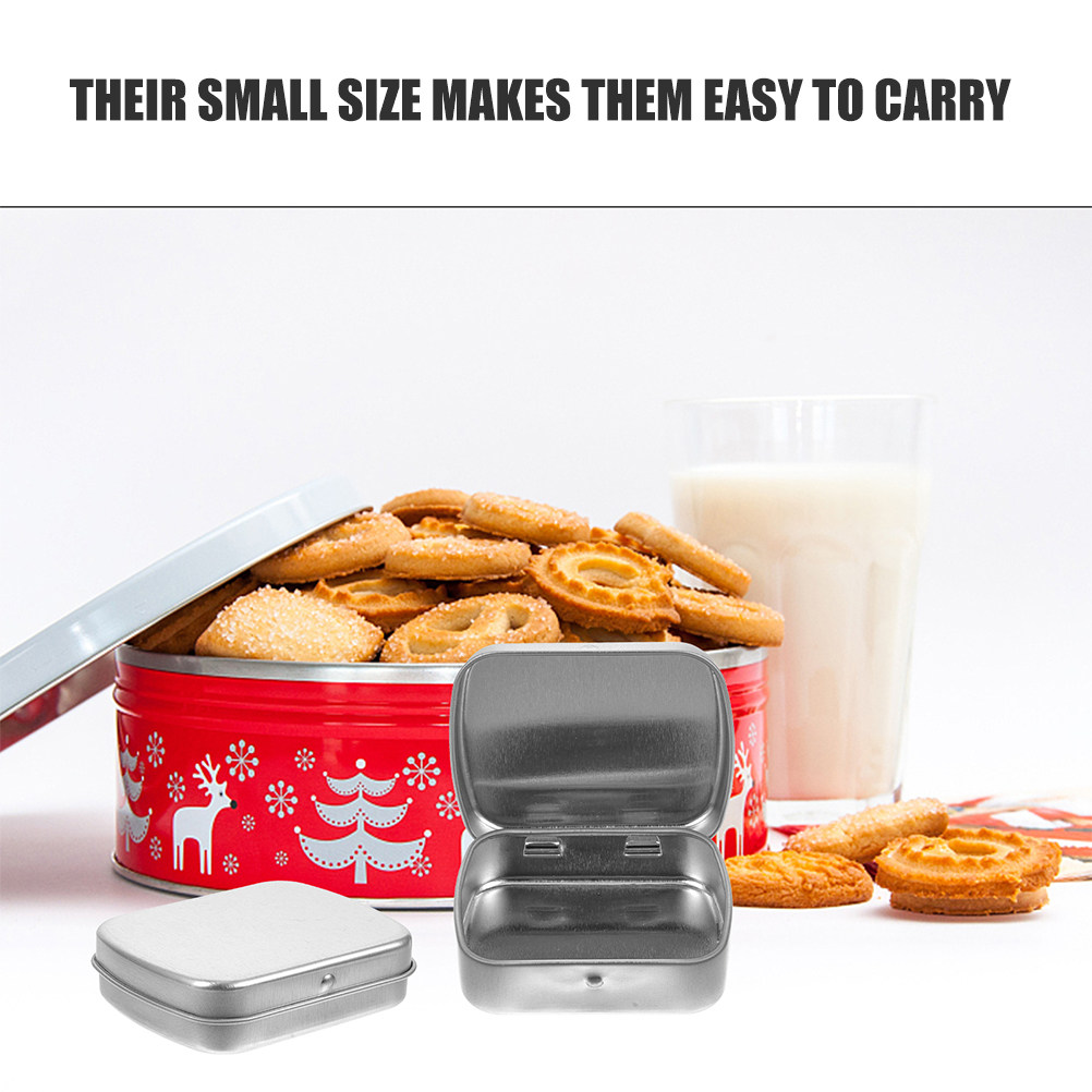 5個入り、持ち運び可能な金属製の小物入れ。密閉できる蓋付きで - Tin Container Lid のレビューと価格