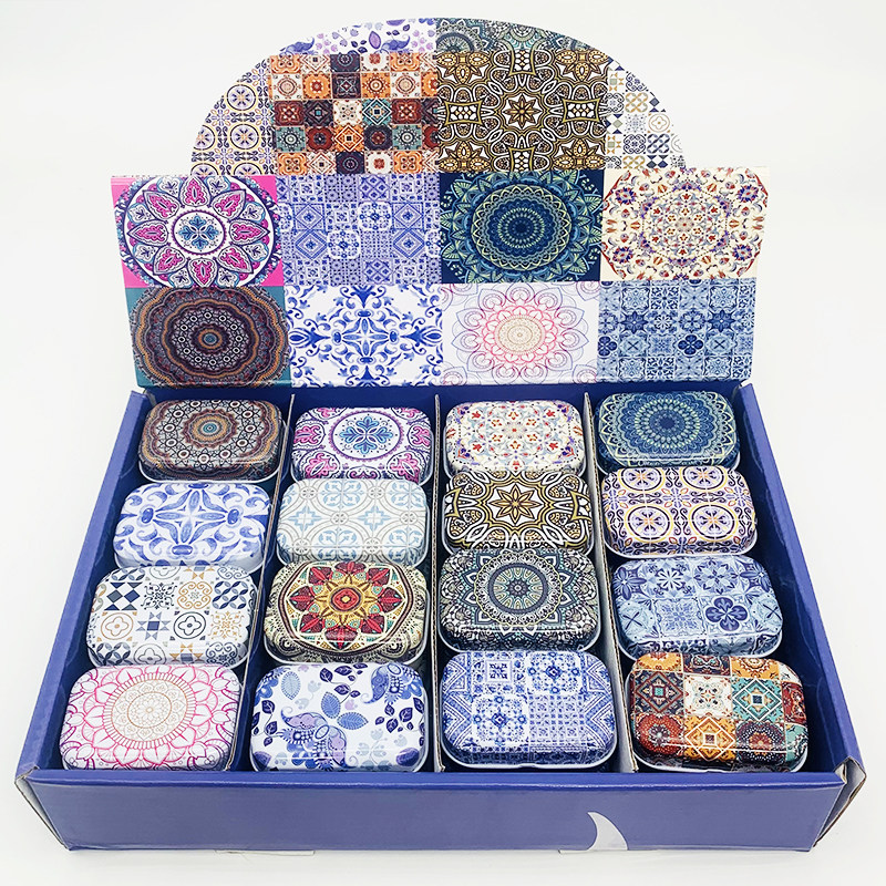 32個入り ミニ ヴィンテージ風 花柄のキャンディ収納缶 密 - Tin Container Lid のレビューと価格