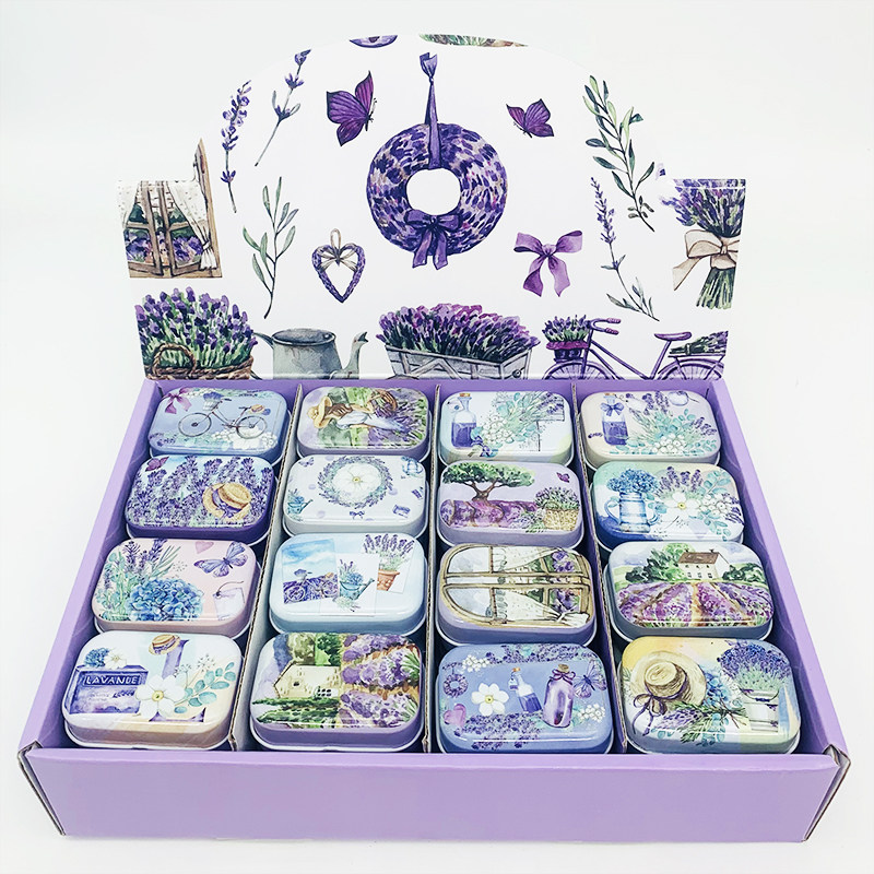 32個入り ミニ ヴィンテージ風 花柄のキャンディ収納缶 密 - Tin Container Lid のレビューと価格