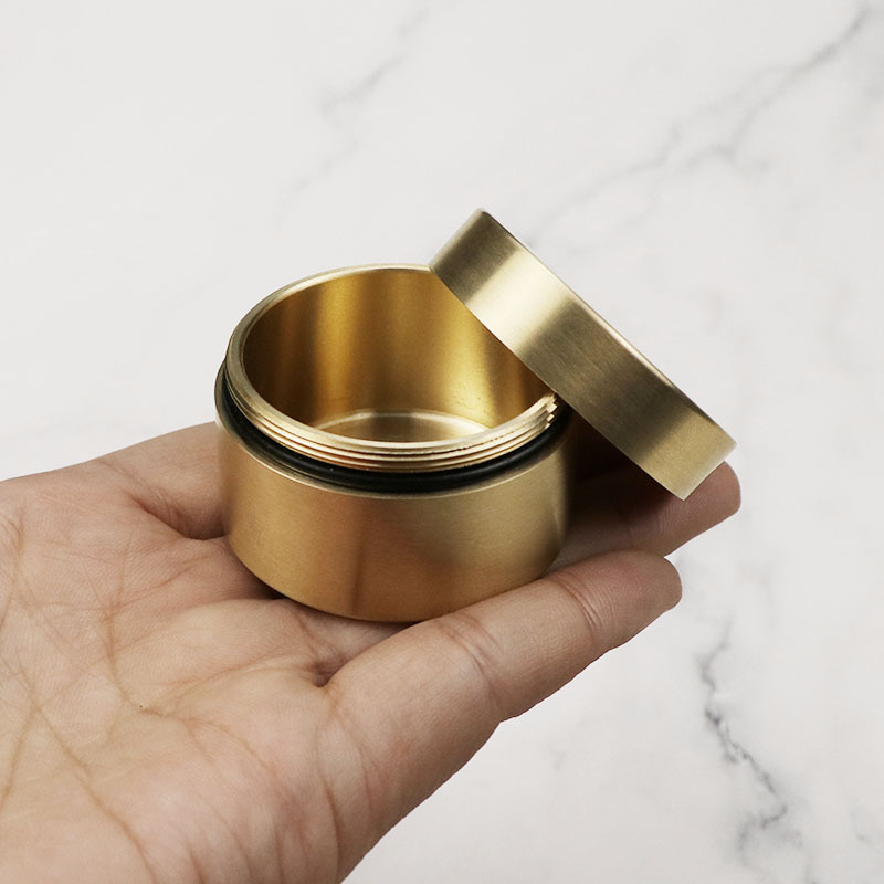 ふた付き真ちゅう製ミニティーキャニスター,薬箱,ピルジュエリ - Tin Container Lid のレビューと価格